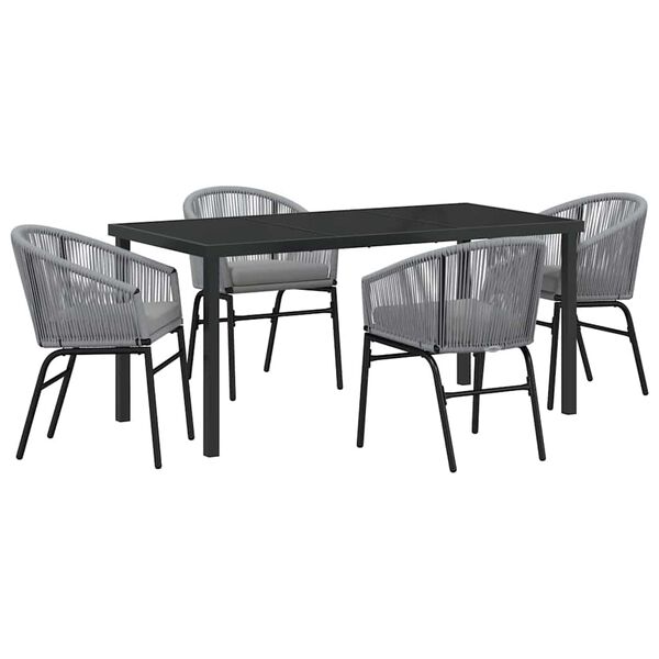 vidaXL Conjunto de Comedor de Jard&iacute;n 5 pcs Antracita