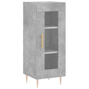 vidaXL Aparador de madera contrachapada gris hormig&oacute;n 34,5x34x90 cm