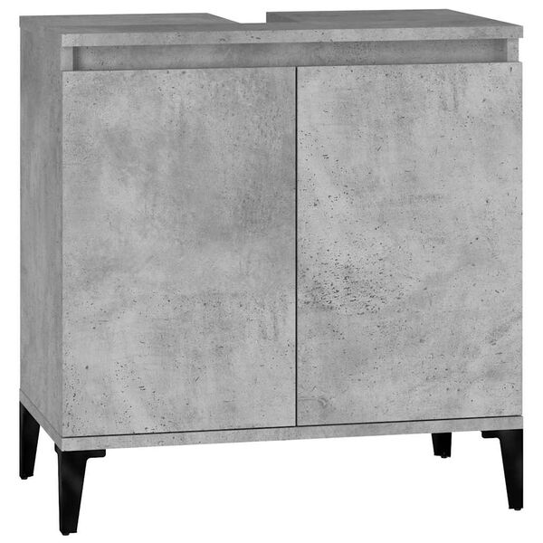 vidaXL Armario de lavabo madera contrachapada gris hormigón 58x33x60cm