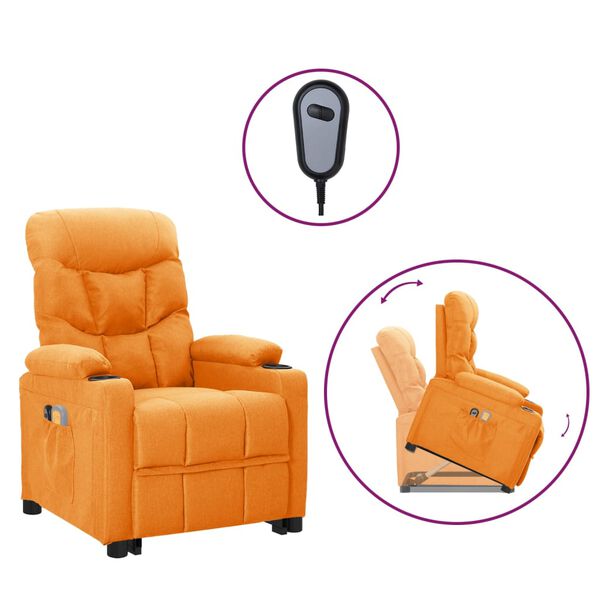 vidaXL Sillón de masaje elevable de tela amarillo