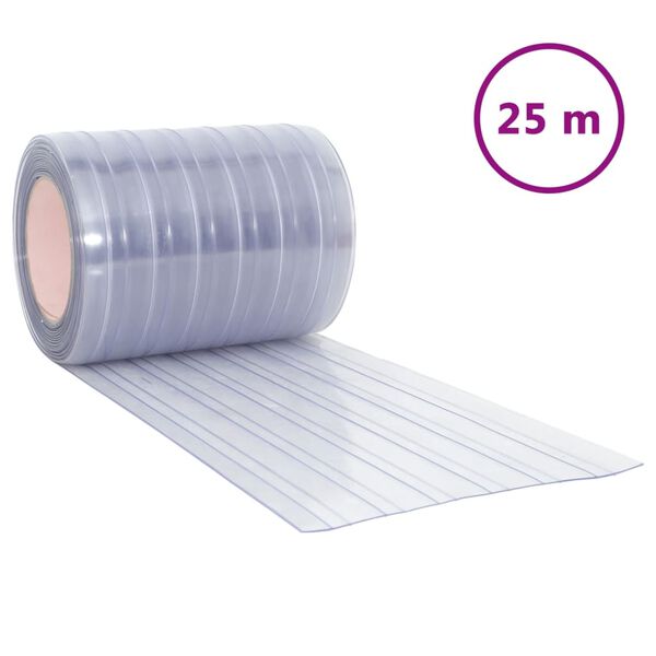 vidaXL Tira de cortina para puertas PVC transparente 300x2,6 mm 25 m