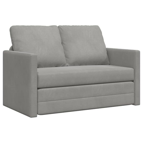 vidaXL Sof&aacute; cama de suelo 2 en 1 terciopelo gris claro 122x204x55 cm