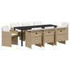 vidaXL Conjunto de Comedor de Jard&iacute;n 9 pcs Beige rat&aacute;n sint&eacute;tico