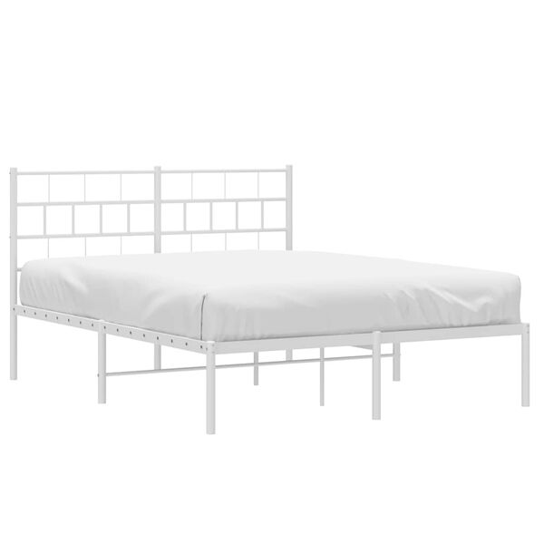 vidaXL Estructura cama sin colchón con cabecero metal blanco 150x200cm