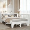 vidaXL Cama con estanter&iacute;a sin colch&oacute;n madera maciza blanca 135x190 cm