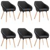 vidaXL Sillas de comedor giratorias 6 unidades tela negras