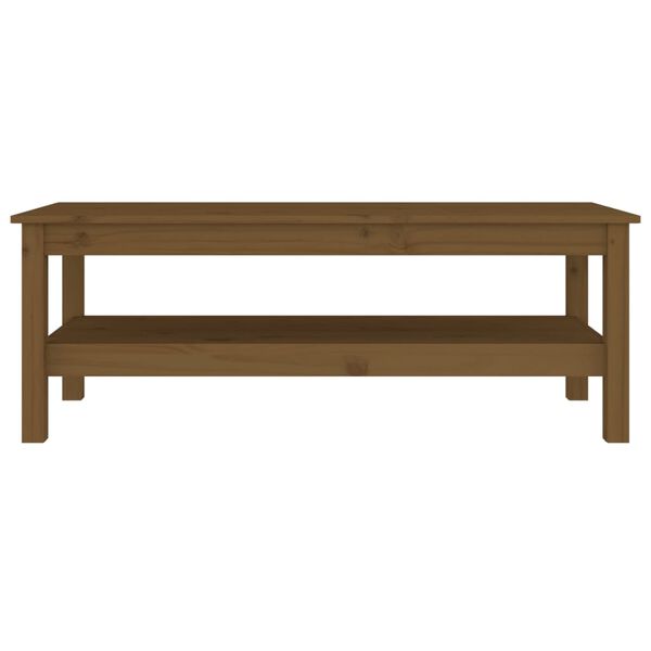 vidaXL Mesa de centro madera maciza de pino marr&oacute;n miel 110x50x40 cm