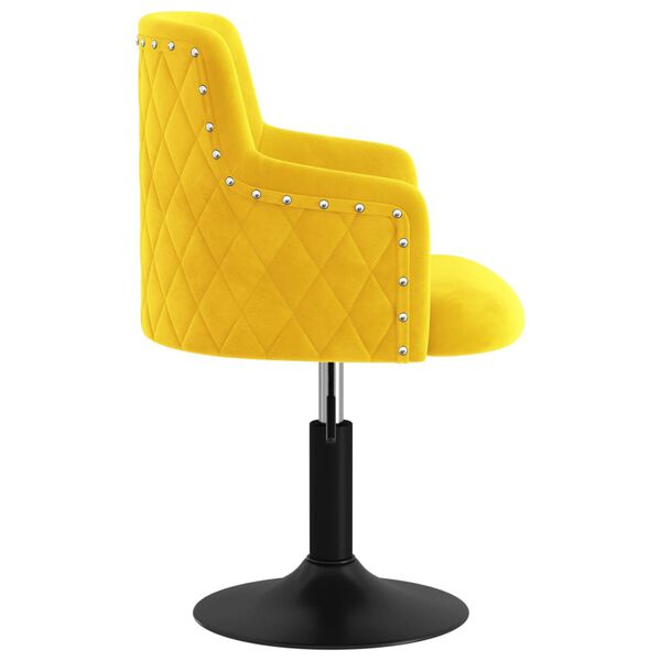 vidaXL Silla de comedor giratoria de terciopelo amarillo mostaza