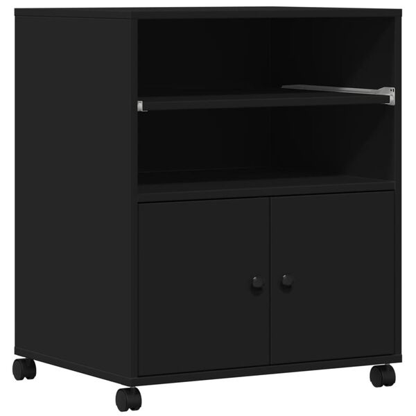vidaXL Soporte para impresora con ruedas negro 60x48x74 cm