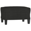 vidaXL Sillón con taburete tela negro 60 cm