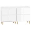 vidaXL Aparadores 2 uds madera contrachapada blanco brillo 60x35x70 cm
