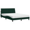 vidaXL Cama con colch&oacute;n Hanko terciopelo verde oscuro 140x190 cm
