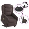 vidaXL Sillón masaje eléctrico reclinable elevable tela marrón oscuro