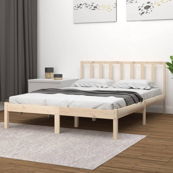 vidaXL Estructura de cama madera maciza de pino 150x200 cm