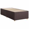 vidaXL Cama box spring con colch&oacute;n tela marr&oacute;n oscuro 90x190 cm