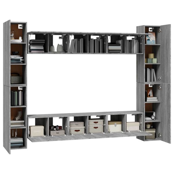 vidaXL Set de muebles para TV 10 pzas madera contrachapada gris Sonoma
