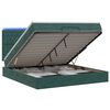vidaXL Cama tipo otomana con colch&oacute;n y LED Verde oscuro 140 x 190 cm
