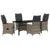 vidaXL Conjunto de Comedor de Jard&iacute;n 5 pcs Gris rat&aacute;n sint&eacute;tico