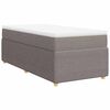 vidaXL Cama box spring con colch&oacute;n tela gris taupe 80x200 cm