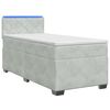 vidaXL Cama con Base Tapizada, Colch&oacute;n y Luz LED Gris Claro
