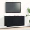 vidaXL Mueble de TV roble negro 80x30x41 cm madera de ingenier&iacute;a