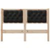 vidaXL Cabecero Otro Marr&oacute;n y negro 120 cm Madera maciza de pino