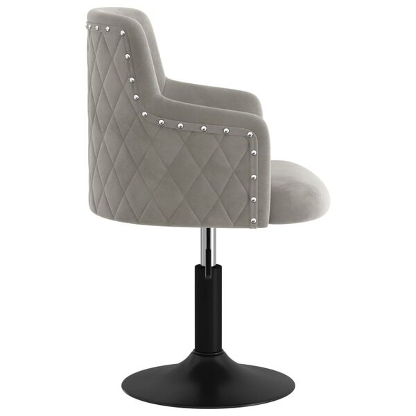 vidaXL Silla de comedor giratoria de terciopelo gris claro