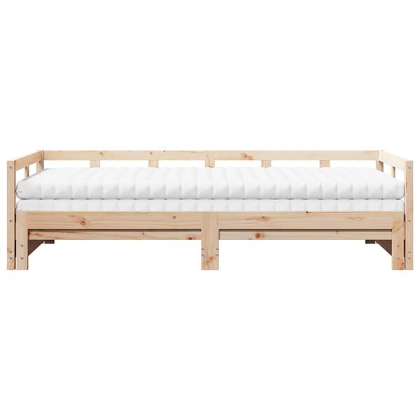vidaXL Sof&aacute; cama nido con colchones madera maciza de pino 90x200 cm