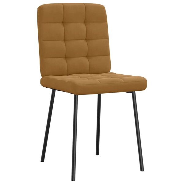 vidaXL Sillas de comedor 2 unidades terciopelo marrón