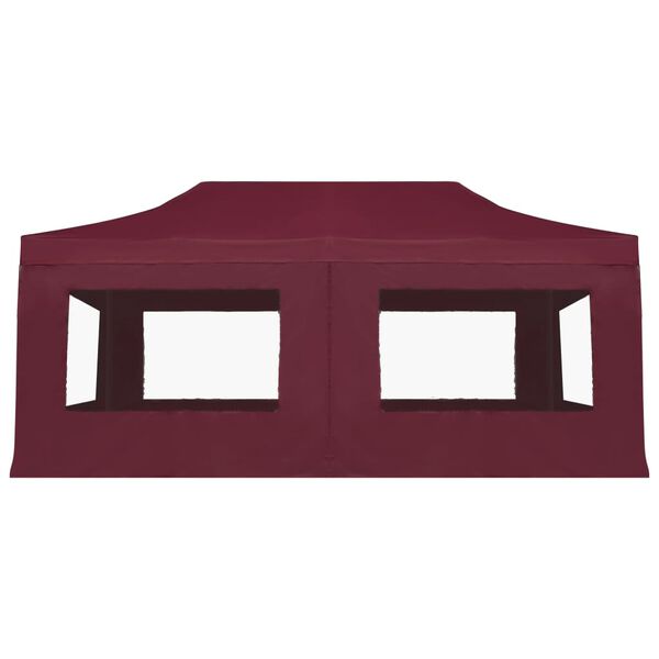 vidaXL Carpa plegable profesional y paredes aluminio rojo tinto 6x3m