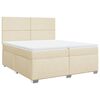 vidaXL Cama box spring con colch&oacute;n tela color crema 200x200 cm
