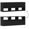 vidaXL Mueble de TV de pared con luces LED negro 130x31x45 cm