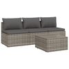 vidaXL Set de muebles de jardín 4 pzas y cojines ratán sintético gris