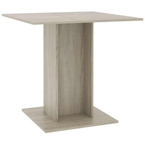 vidaXL Mesa de comedor de madera contrachapada color roble 80x80x75 cm