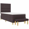 vidaXL Cama tipo Box Spring con colch&oacute;n Marr&oacute;n oscuro 80 x 200 cm tela