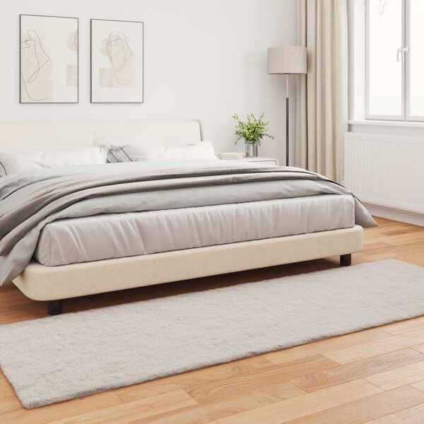 vidaXL Alfombra de Piel Sintética de Conejo Olite Beige 80 x 250 cm