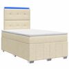 vidaXL Cama de muelles con LED y colch&oacute;n Crema 120 x 200 cm Tela