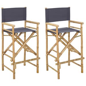 vidaXL Silla de director plegable 2 pcs Natural 58 x 48 x 115 cm Bamb&uacute;