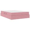 vidaXL Cama con almacenamiento y colch&oacute;n Rosa 140 x 200 cm Terciopelo