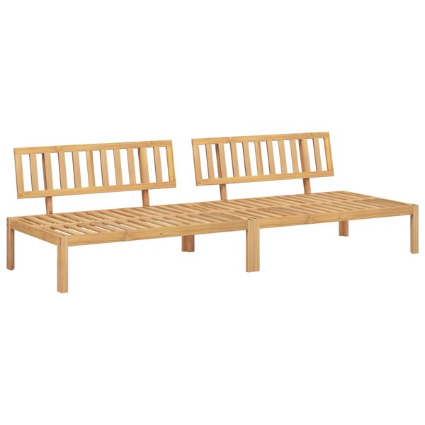 vidaXL Juego de Sof&aacute; con coj&iacute;n 2 pcs Taup&eacute; Madera de Acacia S&oacute;lida