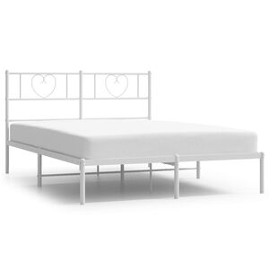 vidaXL Estructura cama sin colch&oacute;n con cabecero metal blanco 160x200cm