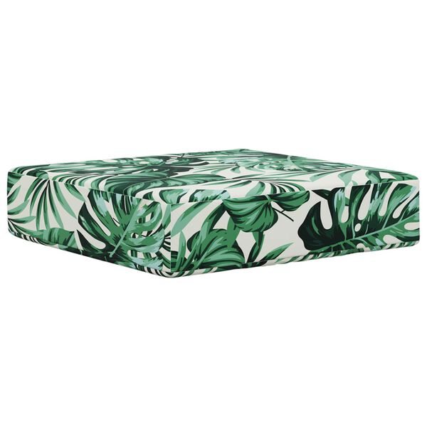 vidaXL Coj&iacute;n de asiento de exterior Patr&oacute;n de hoja 40 x 40 x 8 cm