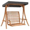 vidaXL Banco columpio con toldo madera maciza abeto con acabado teca