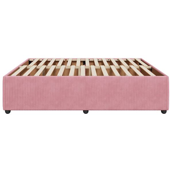 vidaXL Estructura de cama sin colch&oacute;n terciopelo rosa 180x200 cm