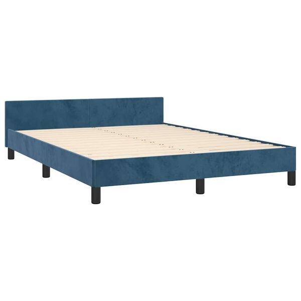 vidaXL Estructura de cama sin colchón terciopelo azul oscuro 140x200cm