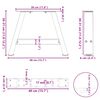 vidaXL Patas para mesa de centro en forma de A (2 unidades), antracita, 40 x (30-31) cm, acero