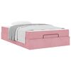 vidaXL Estructura de cama con colchón 2 pcs Rosa Terciopelo