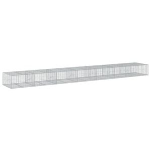vidaXL Cesta de gaviones con cubierta hierro galvanizado 700x100x50 cm