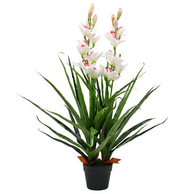 vidaXL Planta artificial orquídea con macetero 100 cm verde