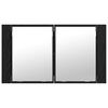 vidaXL Armario con espejo de baño Roble Negro 80 x 12 x 45 cm